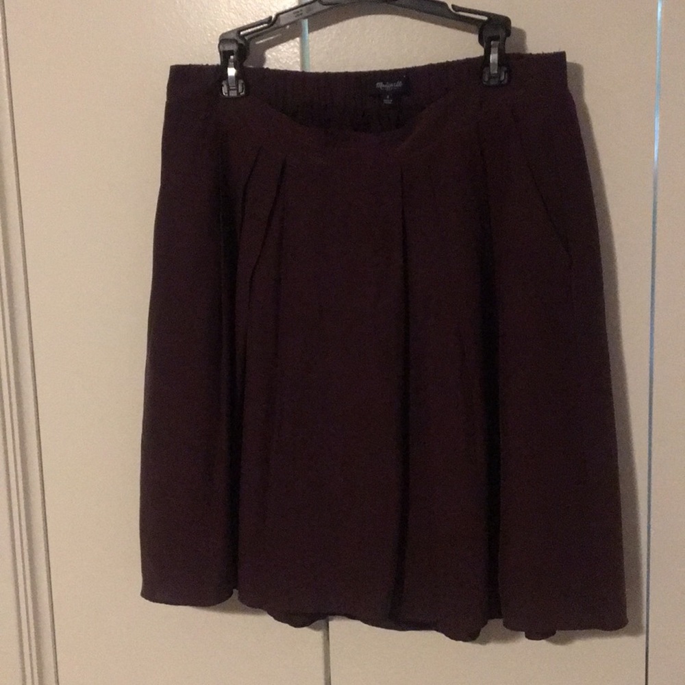 Eggplant purple Madewell pleated mini skirt